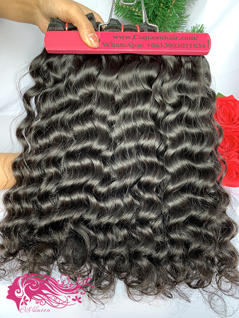Csqueen Raw Mermaid Wave 3 Bundles with 6*6 HD Lace Closure 100% Human Hair